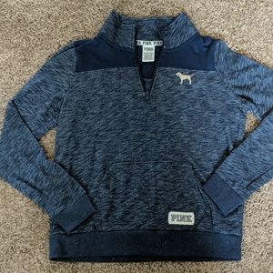 Pink Victoria's Secret Navy Blue Quarter Zip